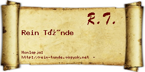 Rein Tünde névjegykártya