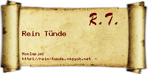 Rein Tünde névjegykártya